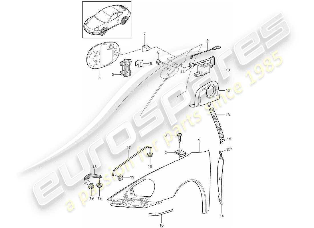 porsche 2009 (997-2) fender-teilediagramm