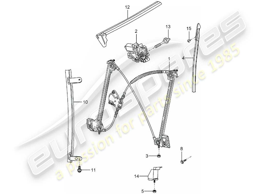porsche 2005 (carrera gt) fensterheber teilediagramm