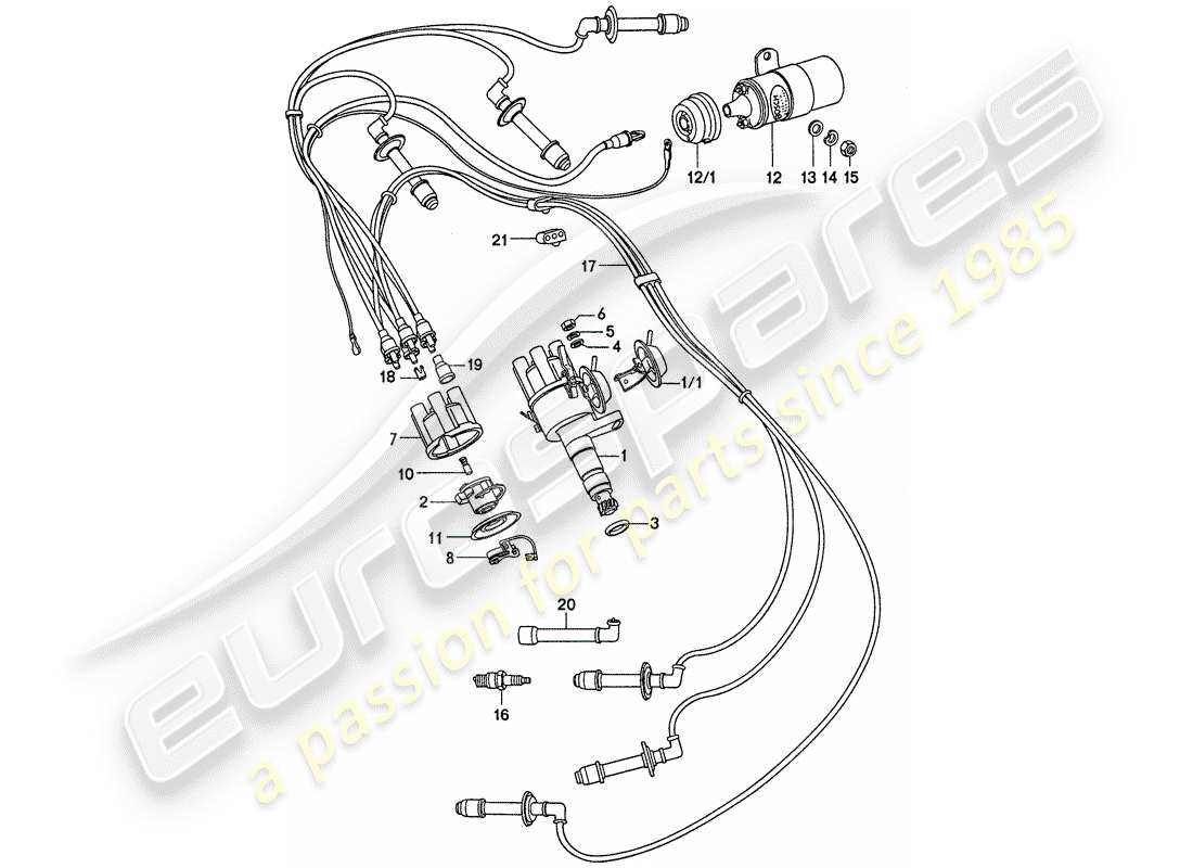 porsche 1977 (911) motorelektrik teilediagramm