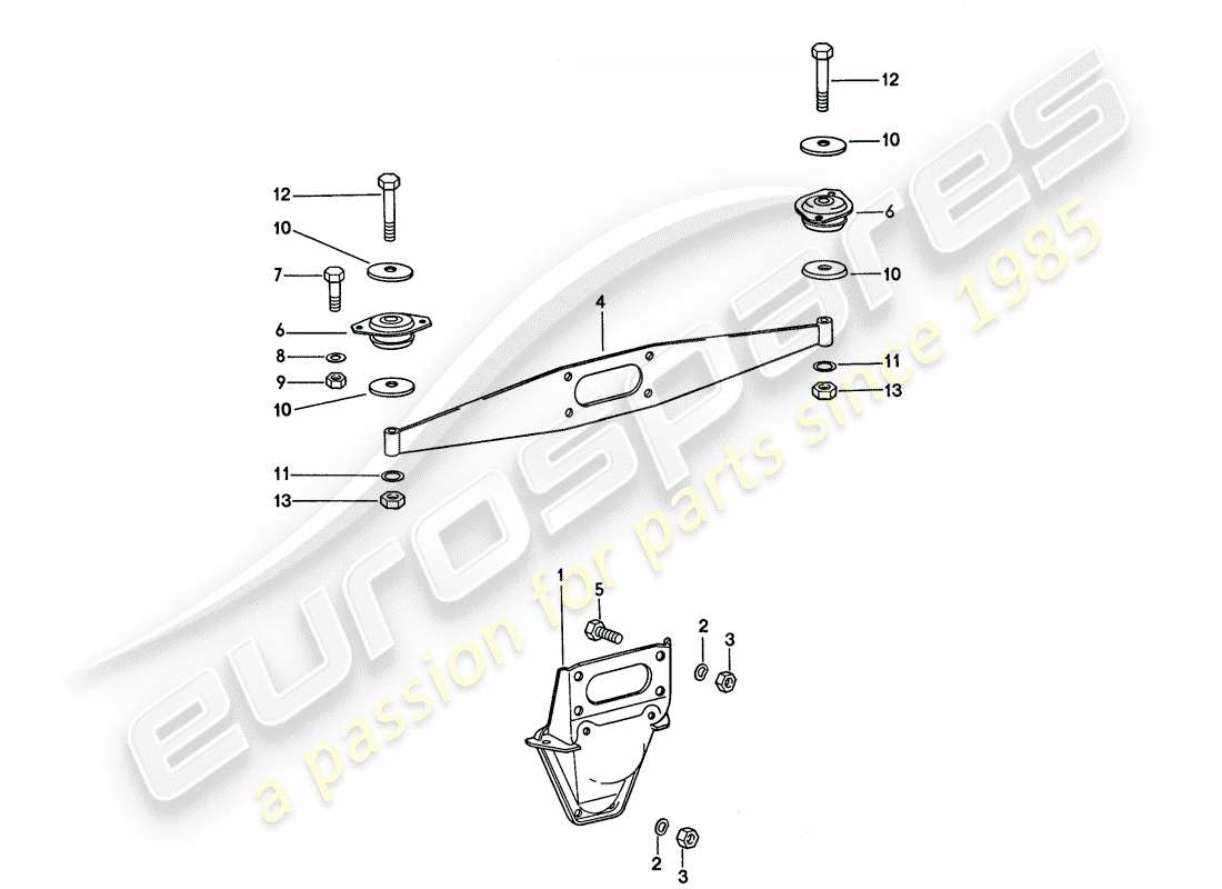 porsche 1977 (911) motoraufhängung teilediagramm