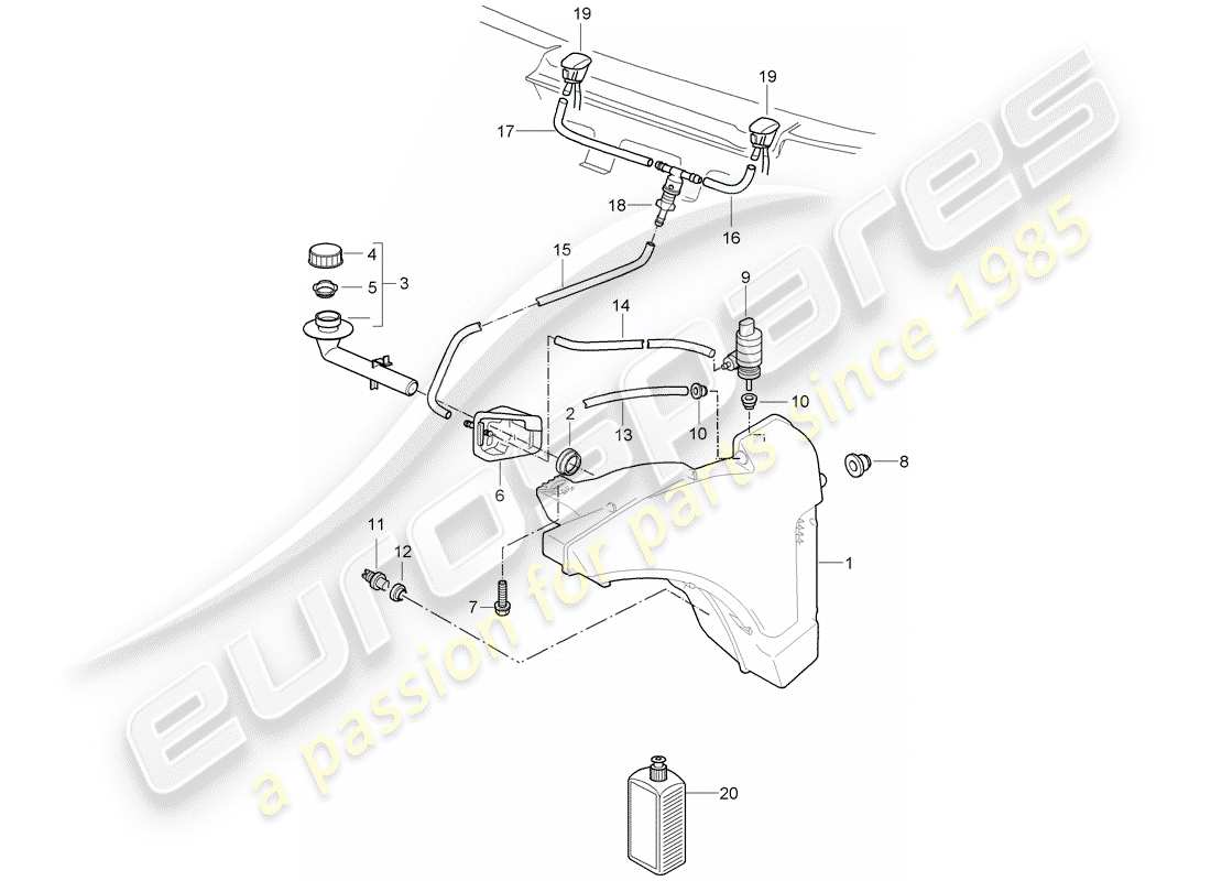 porsche 2007 (997-1 turbo / gt2) scheibe - ersatzteildiagramm