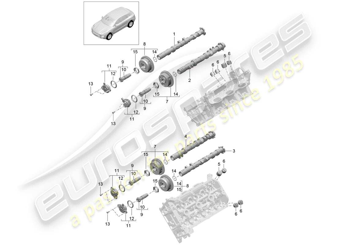 porsche 2016 (macan) nockenwelle teilediagramm