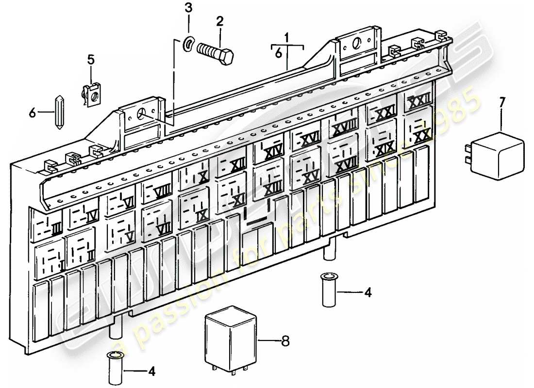 porsche 1984 (928) sicherungskasten/relaisplatte - relais - sicherung - d >> - mj 1984 ersatzteildiagramm
