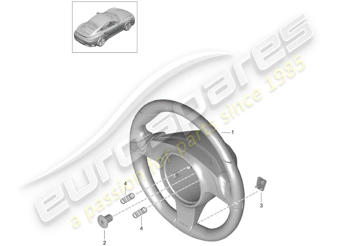 porsche 991 turbo (2015) lenkrad teilediagramm