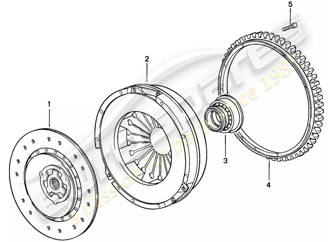 porsche 1988 (944) kupplung teilediagramm