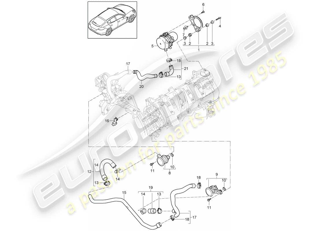 porsche 2014 (panamera 970) abgasreinigungssystem - teilediagramm