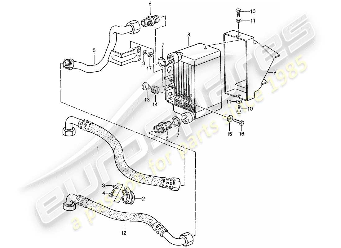 porsche 1991 (944) ölkühlung ersatzteildiagramm