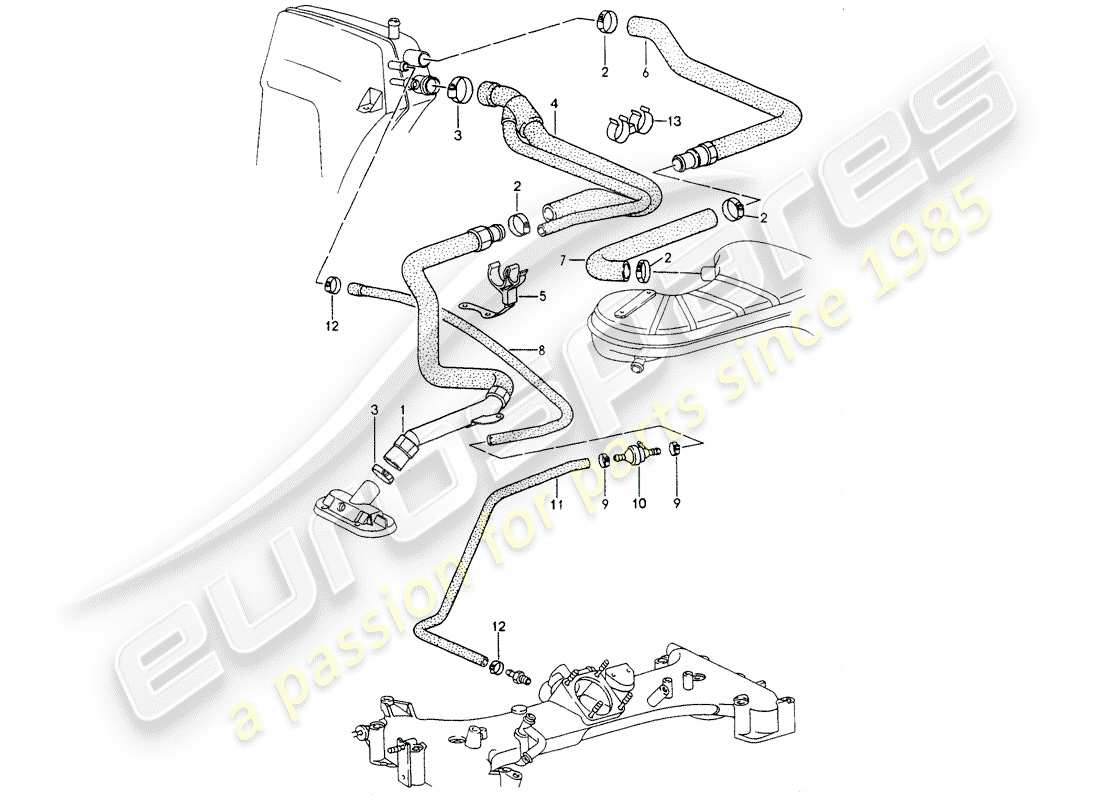porsche 1994 (964) kurbelgehäuse - entlüften ersatzteildiagramm