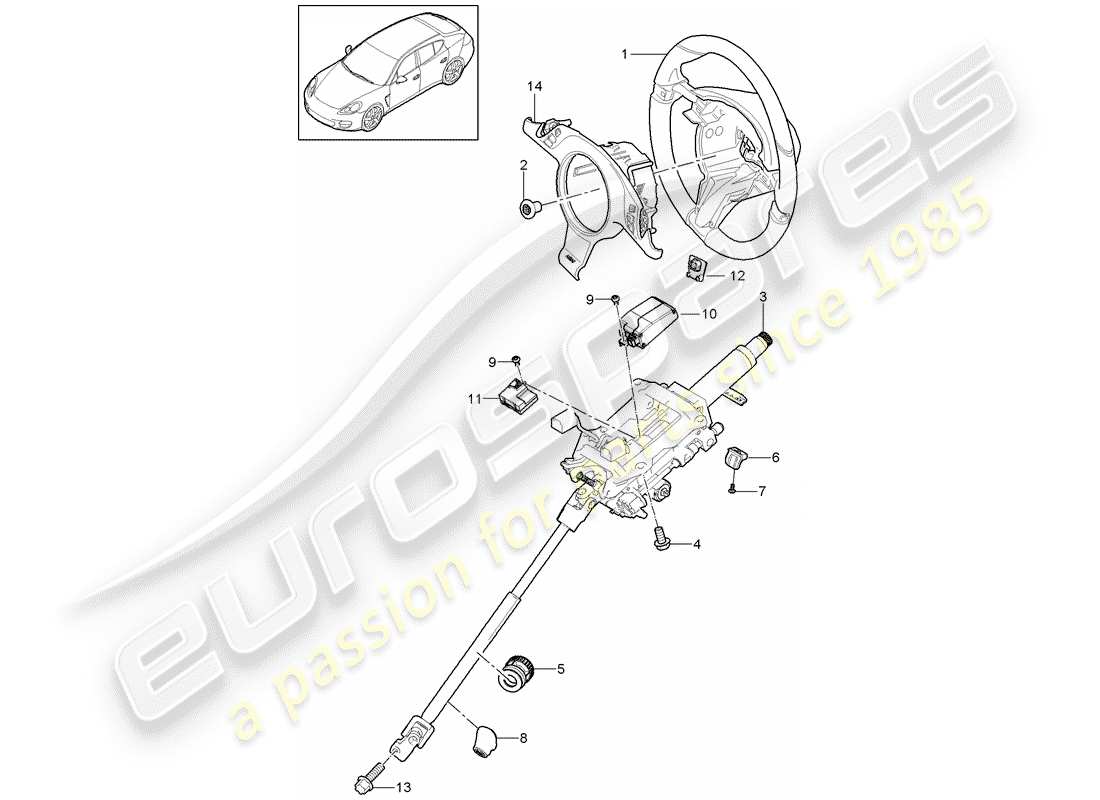 porsche 2015 (panamera 970) lenkräder ersatzteildiagramm