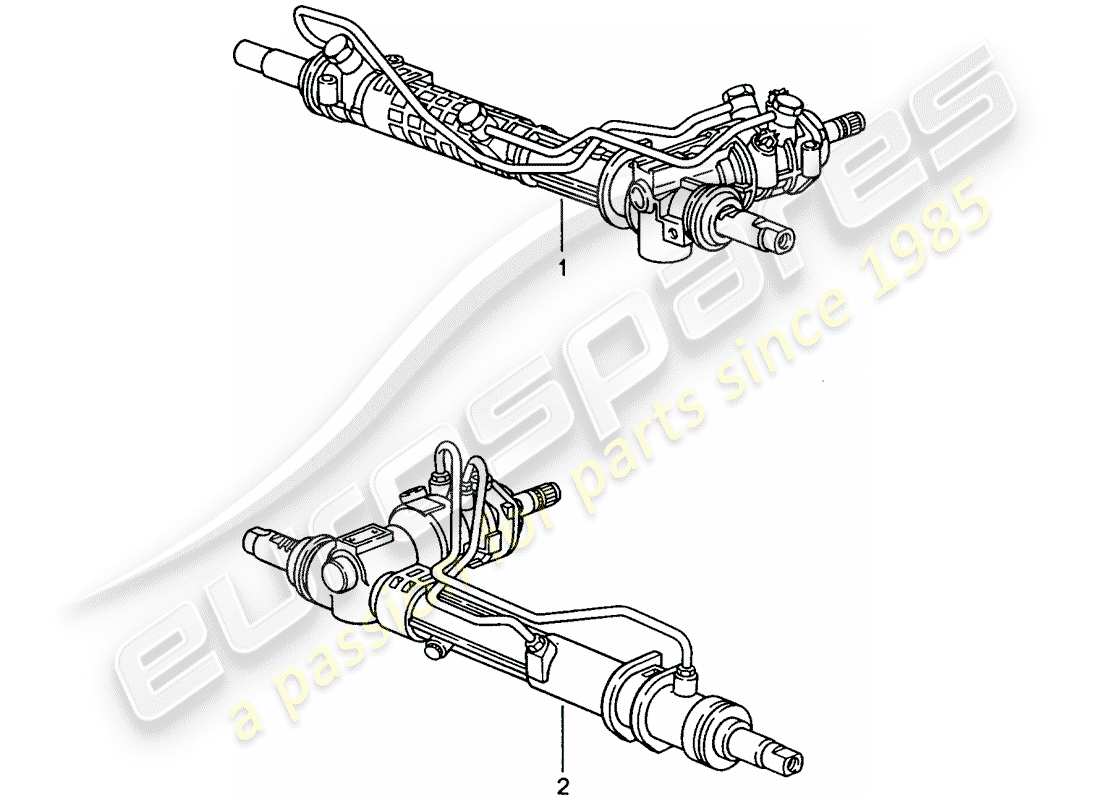 porsche 1998 (refurbished and exchange catalogue) lenkgetriebe teilediagramm