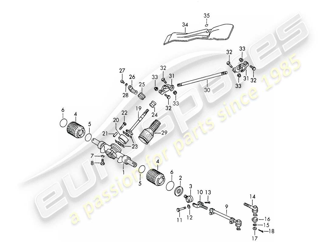 porsche 1965 (911/912) lenkgetriebe - lenkgestänge - d - mj 1969>> - mj 1969 ersatzteildiagramm