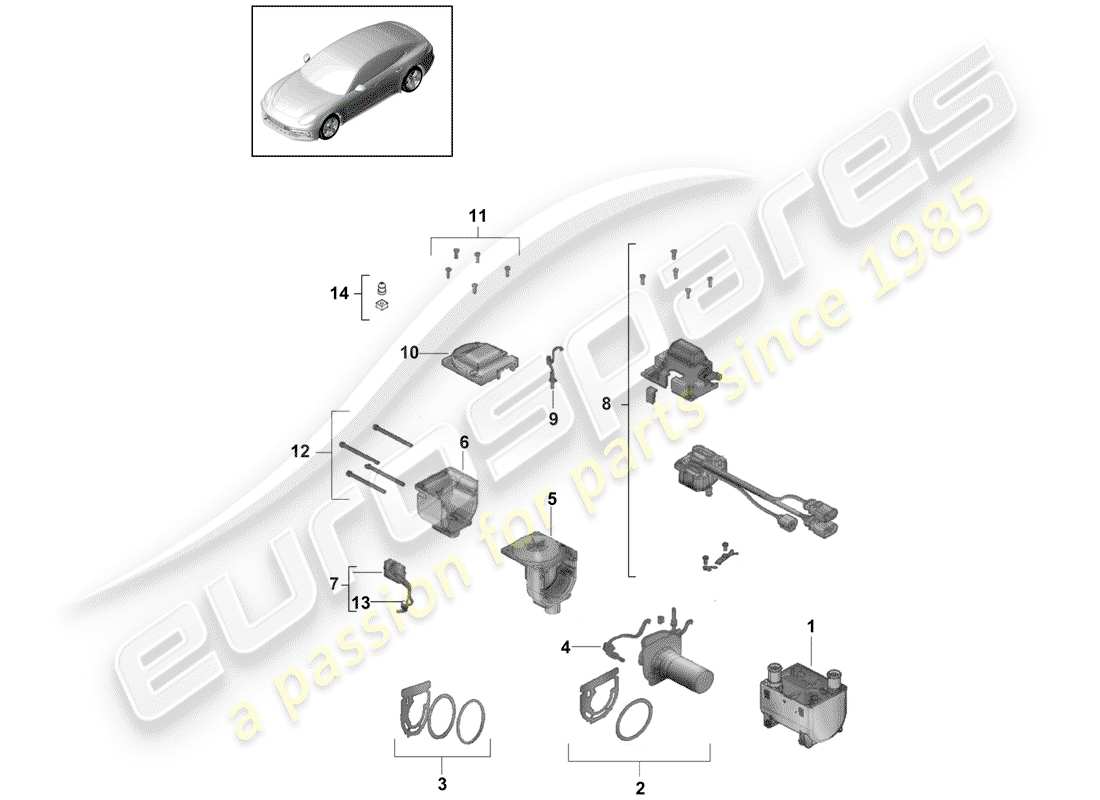 porsche 2020 (panamera 971-1) zusatzheizung teilediagramm