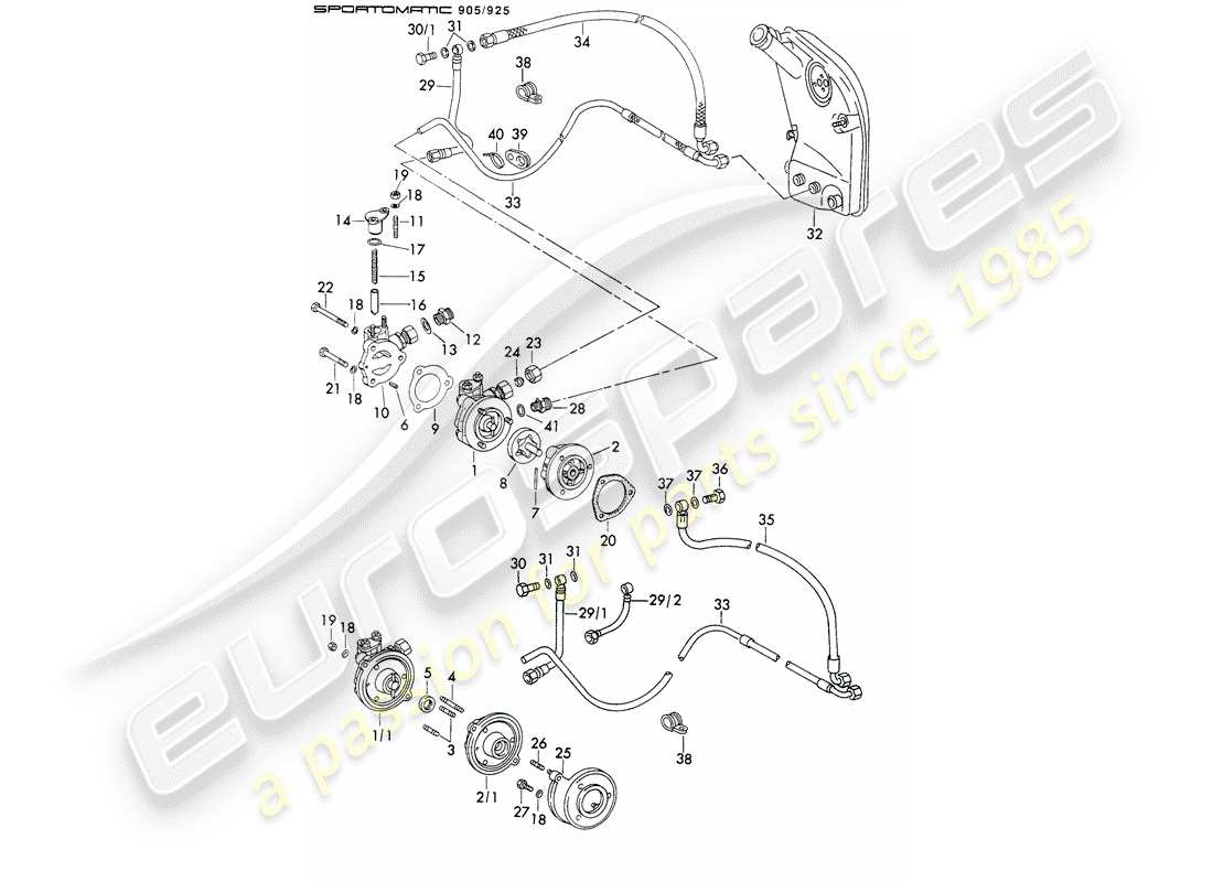 porsche 1972 (911) ölversorgung - für - drehmomentwandler - sportomatic - d - mj 1973>> ersatzteildiagramm