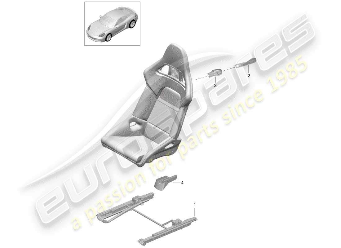 porsche 2019 (718 cayman) sitz teilediagramm