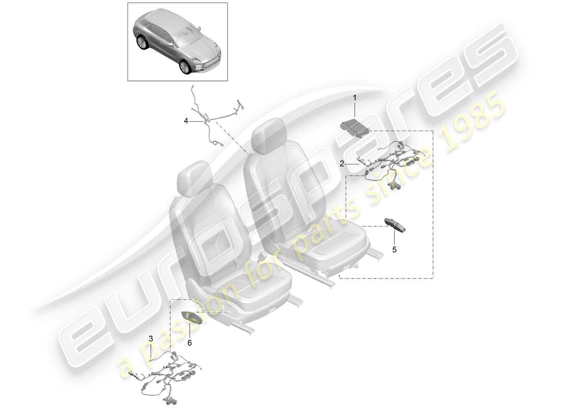 porsche 2020 (macan) elektrik teilediagramm