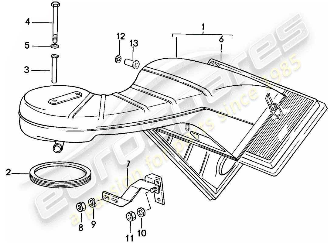 porsche 1989 (911) luftfilter - teilediagramm