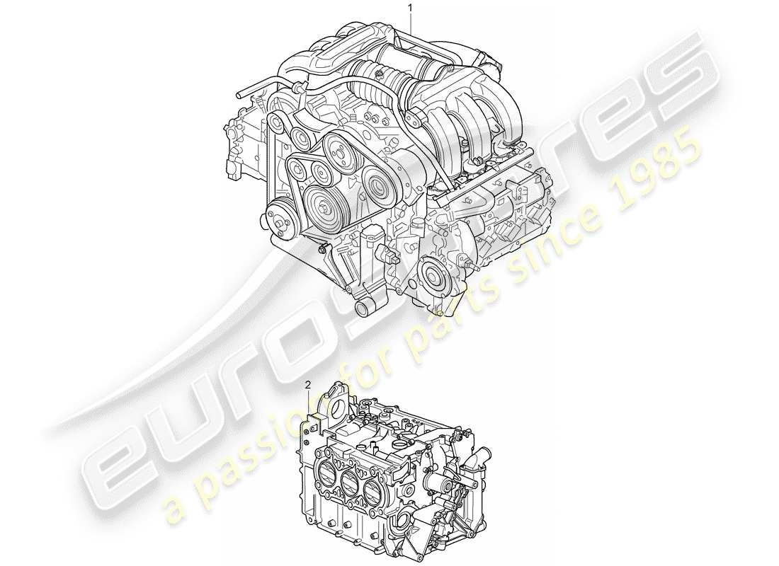 porsche 2007 (987 boxster) ersatzteildiagramm für den motorersatz