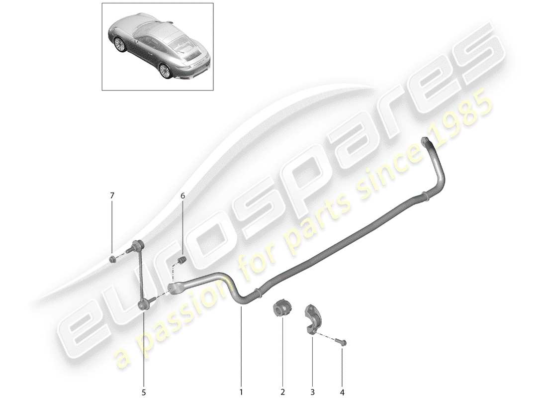 porsche 2018 (991-2) stabilisator teilediagramm