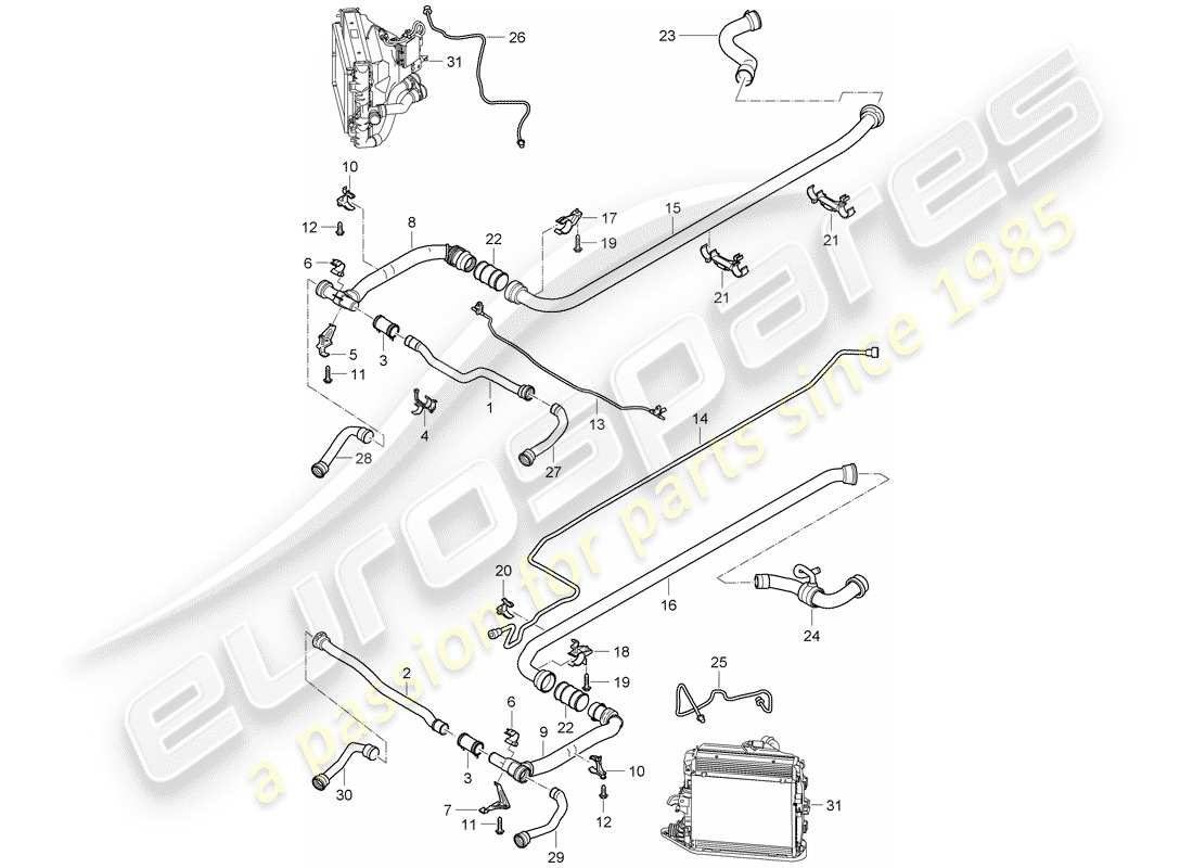 porsche 2013 (997-2 turbo / gt2 rs) wasserkühlung 2 ersatzteildiagramm