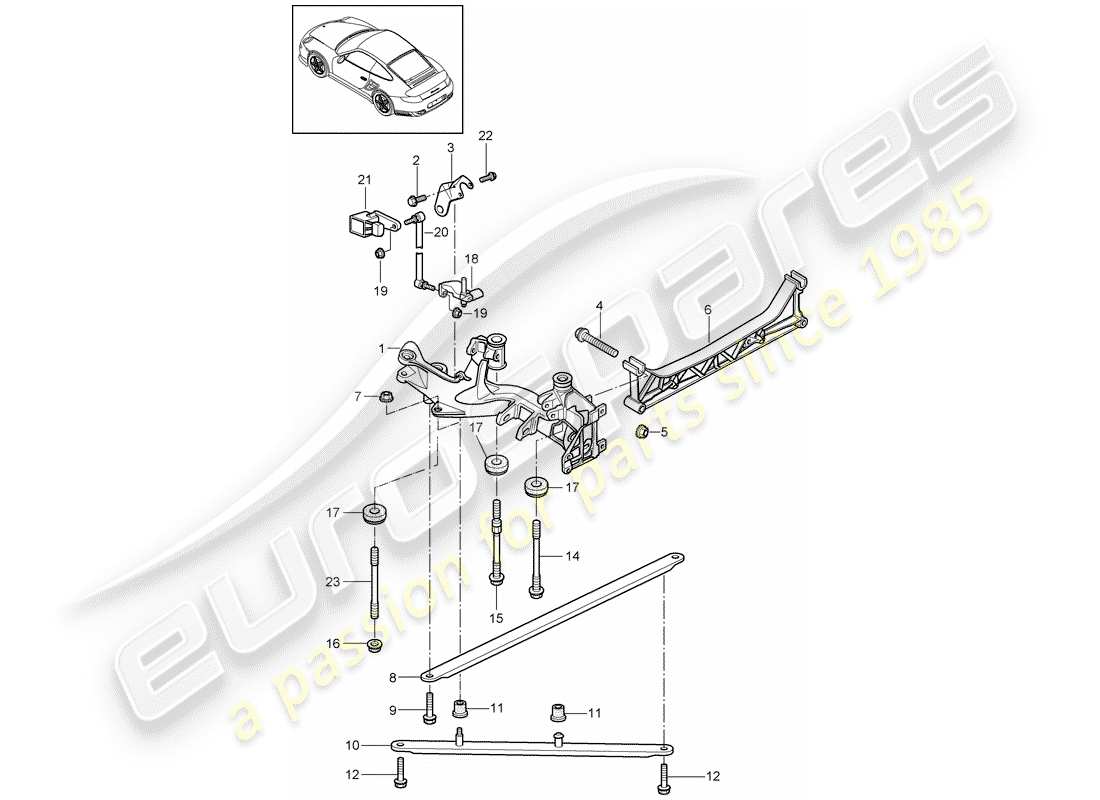 porsche 2013 (997-2 turbo / gt2 rs) hinterachse teilediagramm