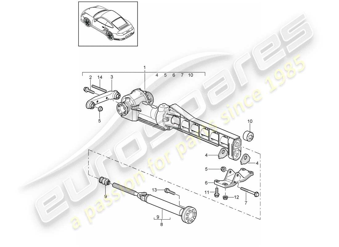 porsche 2011 (997-2 turbo / gt2 rs) vorderachsdifferential ersatzteildiagramm