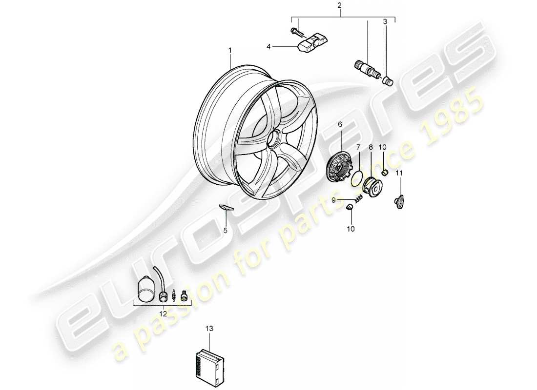 porsche 2004 (carrera gt) räder ersatzteildiagramm