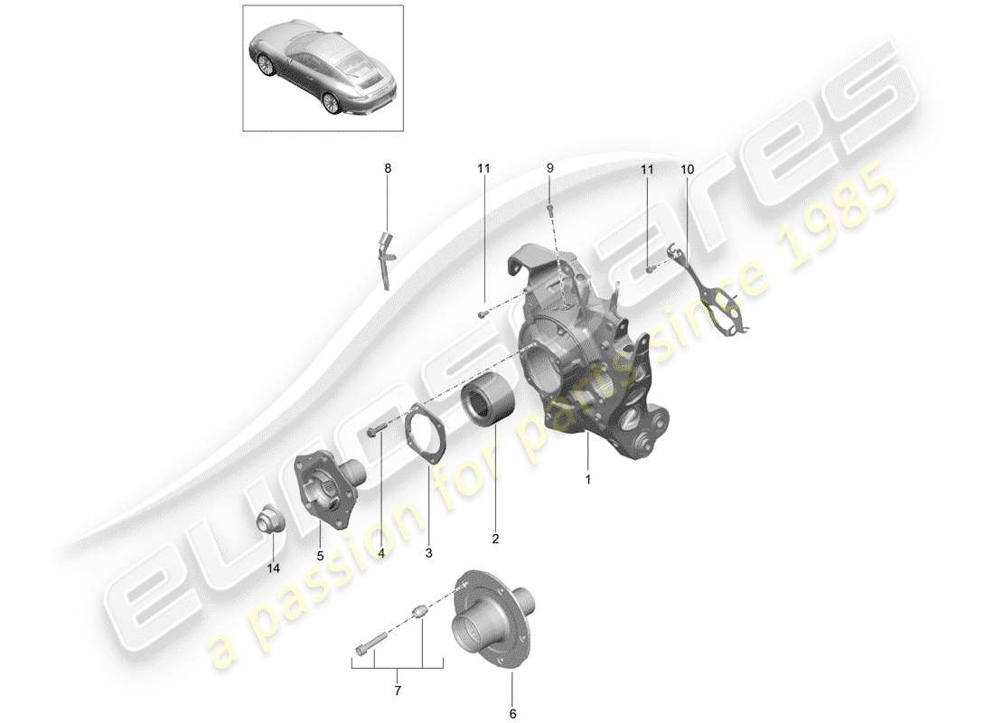 porsche 2020 (991-2) hinterachse teilediagramm