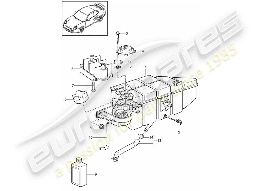 porsche 2011 (997-2 turbo / gt2 rs) wasserkühlung 4 ersatzteildiagramm