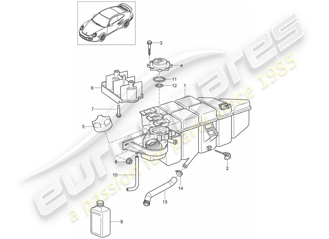 porsche 2011 (997-2 turbo / gt2 rs) wasserkühlung 4 ersatzteildiagramm
