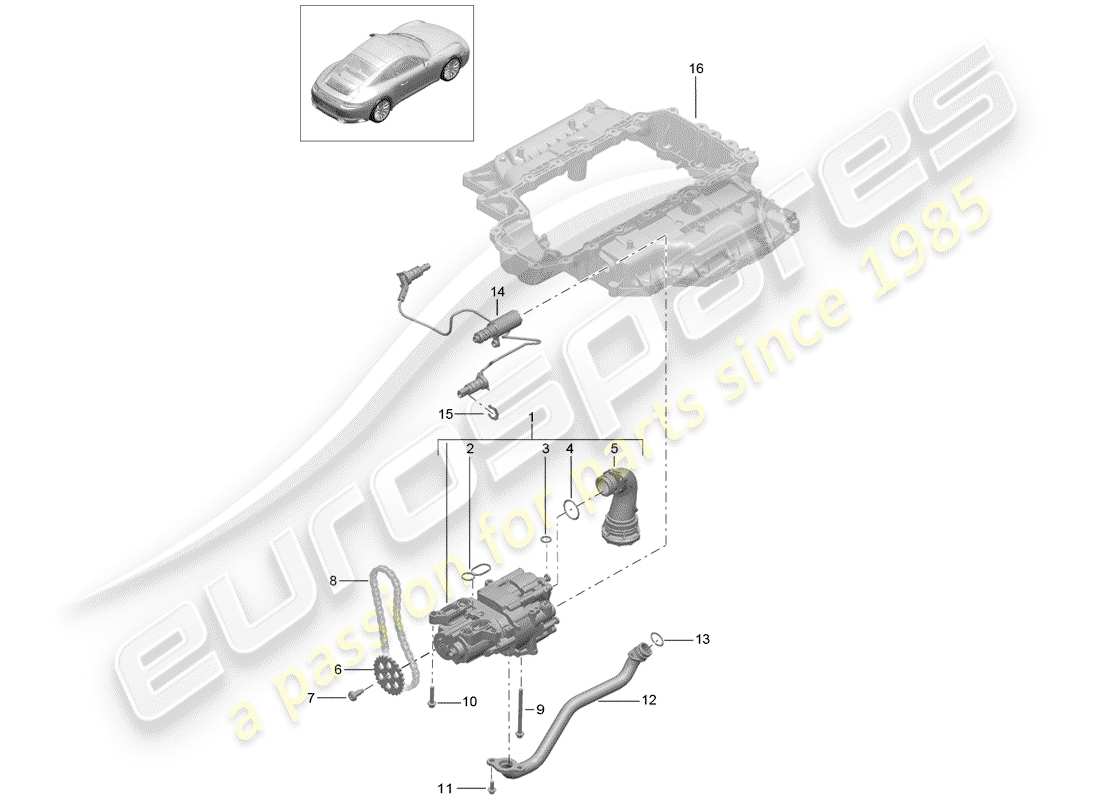 porsche 2020 (991-2) ölpumpe ersatzteildiagramm
