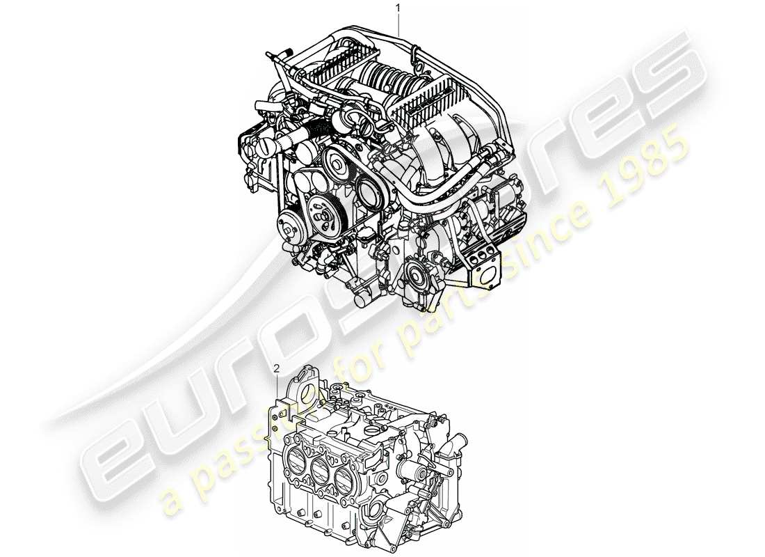 porsche 2007 (997-1) austauschmotor teilediagramm