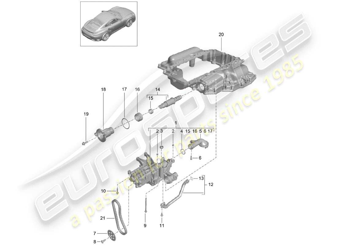 porsche 2017 (991-2 turbo) ölpumpe ersatzteildiagramm