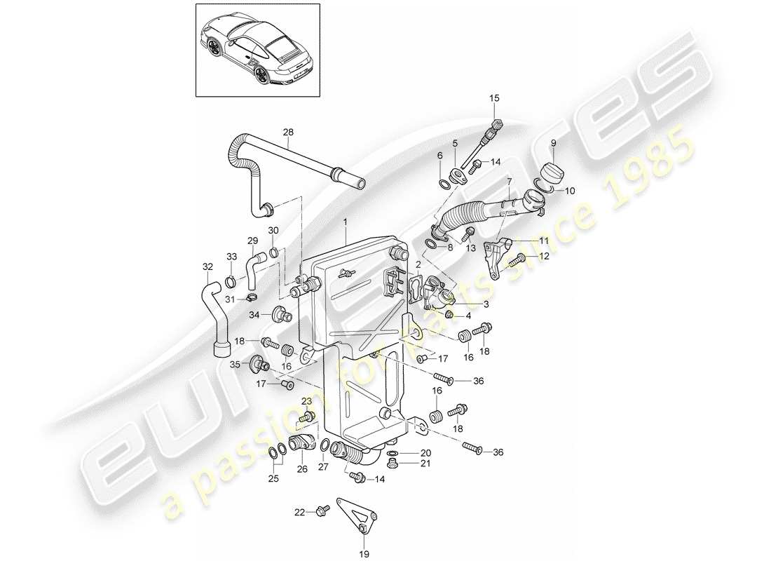porsche 2011 (997-2 turbo / gt2 rs) motorschmierung teilediagramm