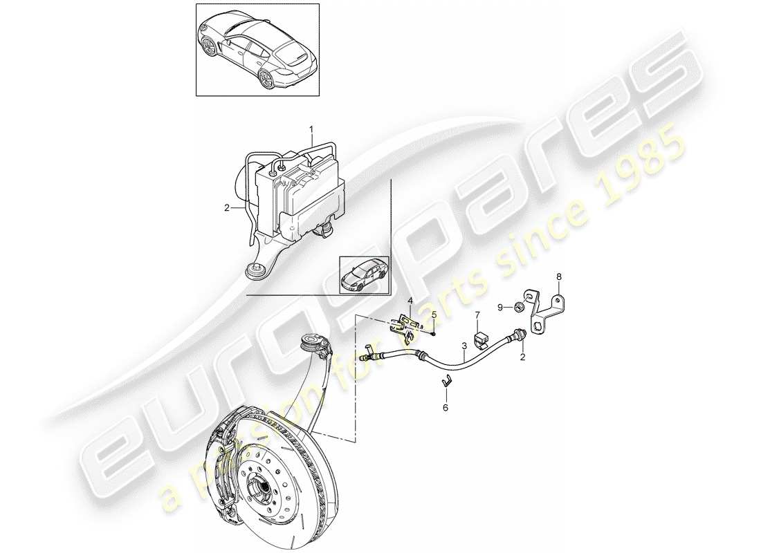 porsche 2012 (panamera 970) bremsleitungen ersatzteildiagramm