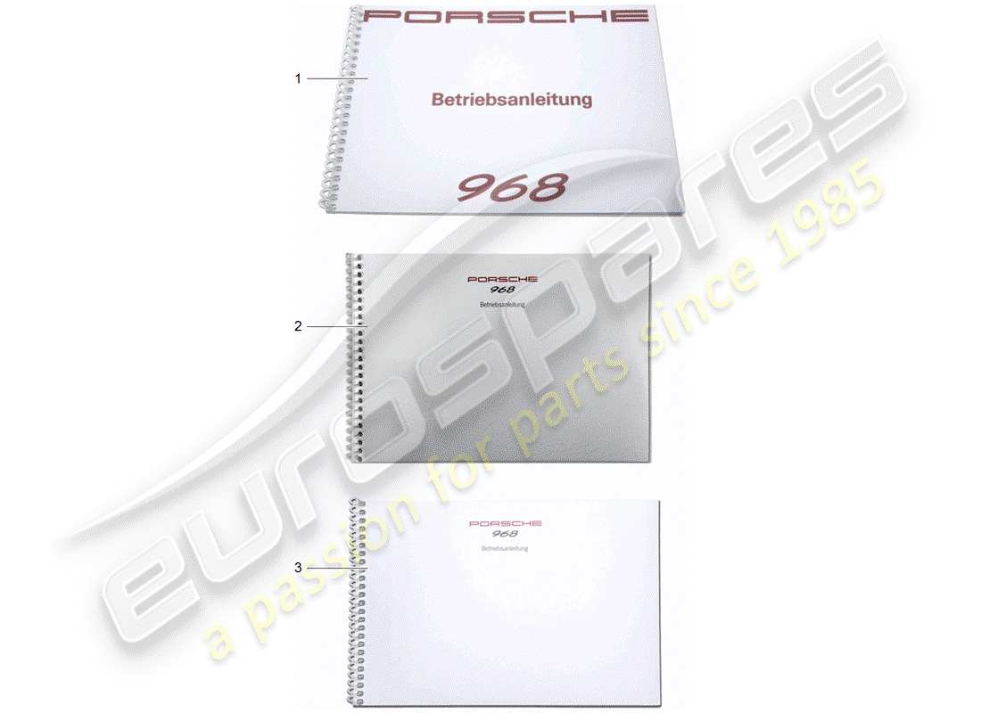 porsche 1994 (968) bedienungsanleitung teilediagramm