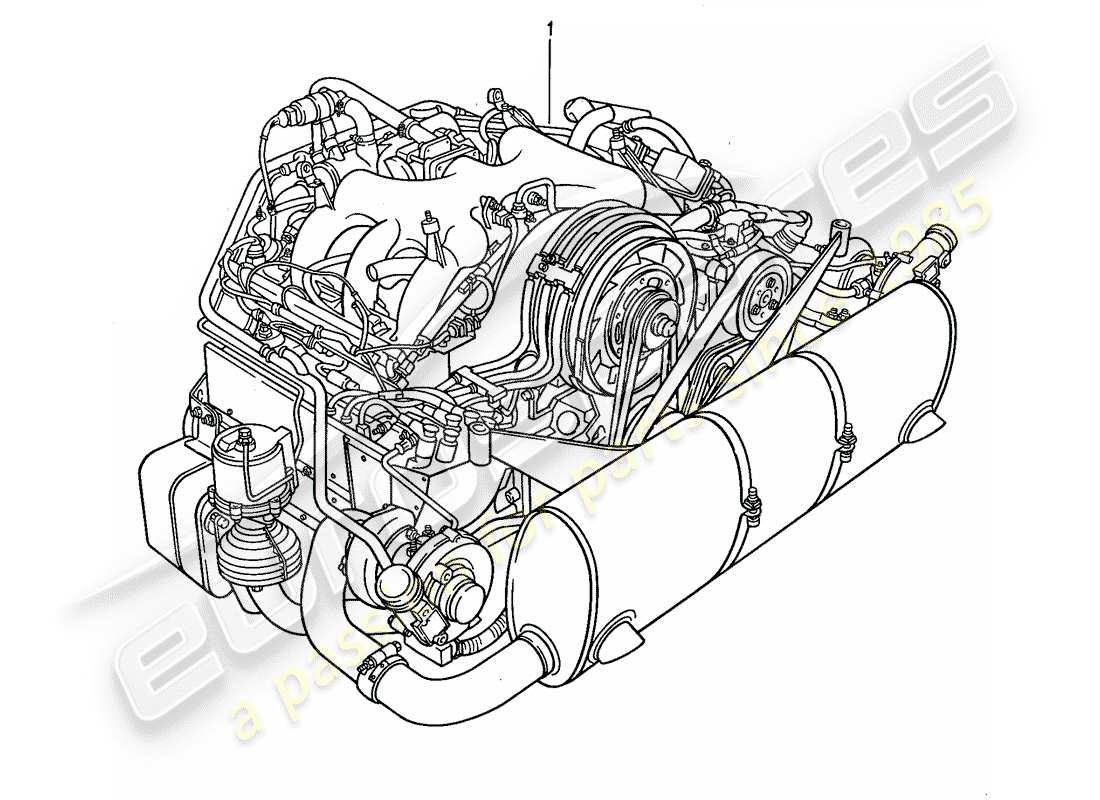 porsche 1987 (959) ersatzteildiagramm für den motorersatz