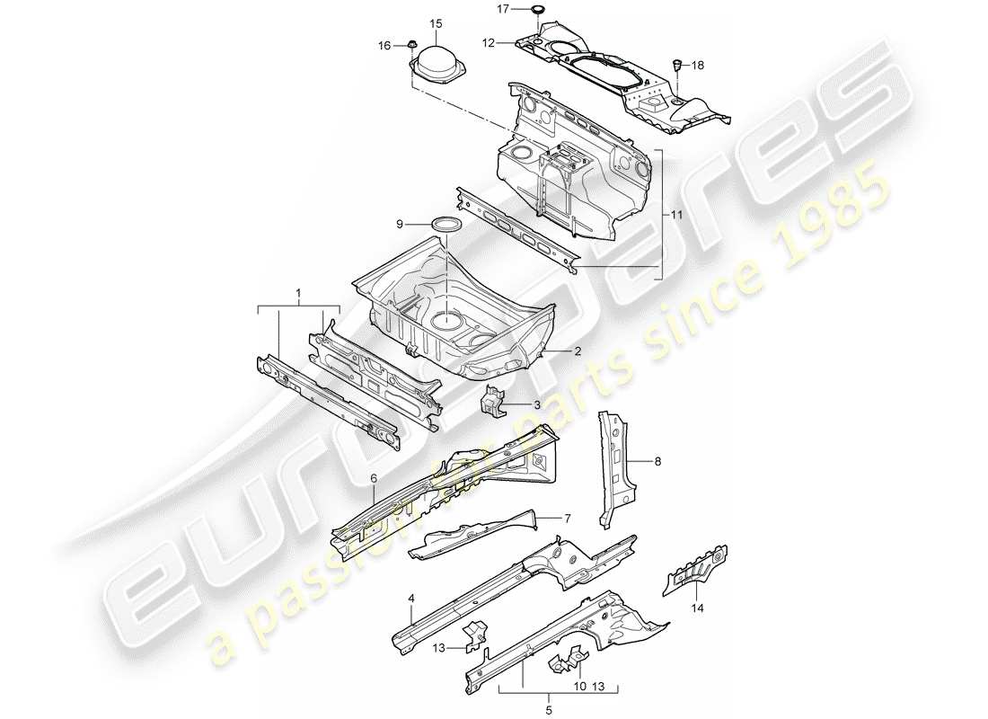 porsche 2010 (997-2 gt3) front end teilediagramm