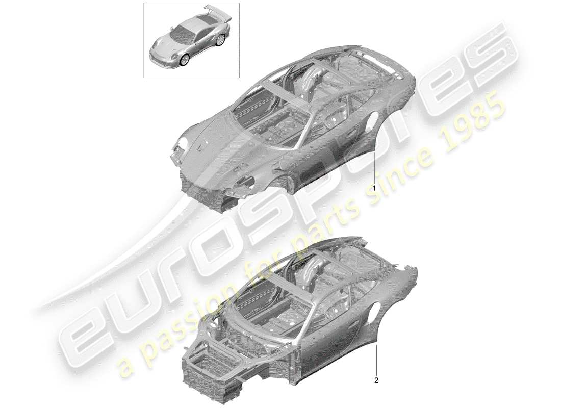 porsche 2014 (991-1 turbo) karosserie - teilediagramm