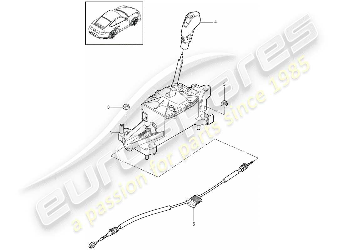 porsche 2013 (997-2 turbo / gt2 rs) wählhebel ersatzteildiagramm
