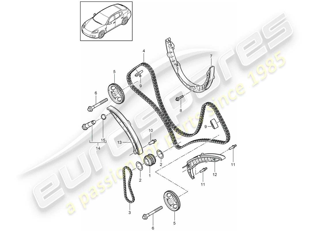 porsche 2012 (panamera 970) steuerkette ersatzteildiagramm