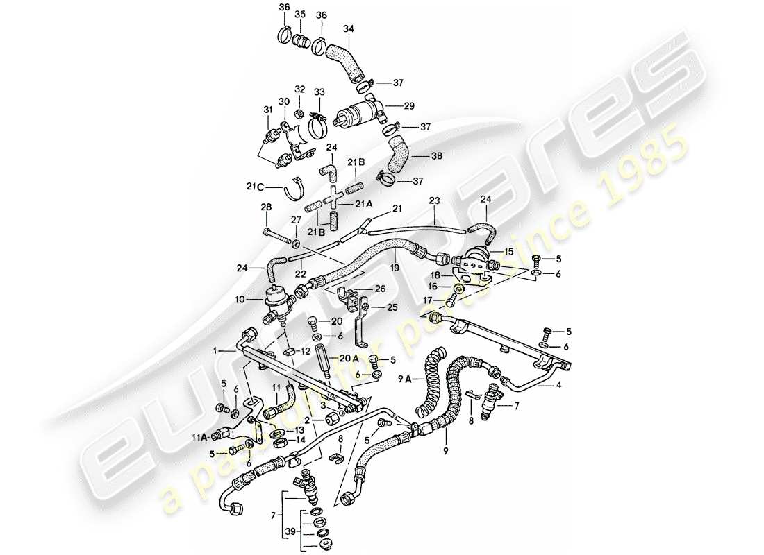 porsche 1989 (911) für - l-jetronic ii ersatzteildiagramm