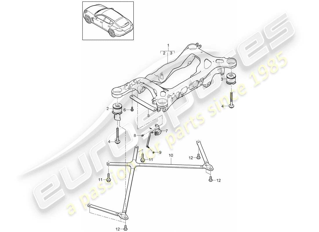 porsche 2015 (panamera 970) hinterachse teilediagramm