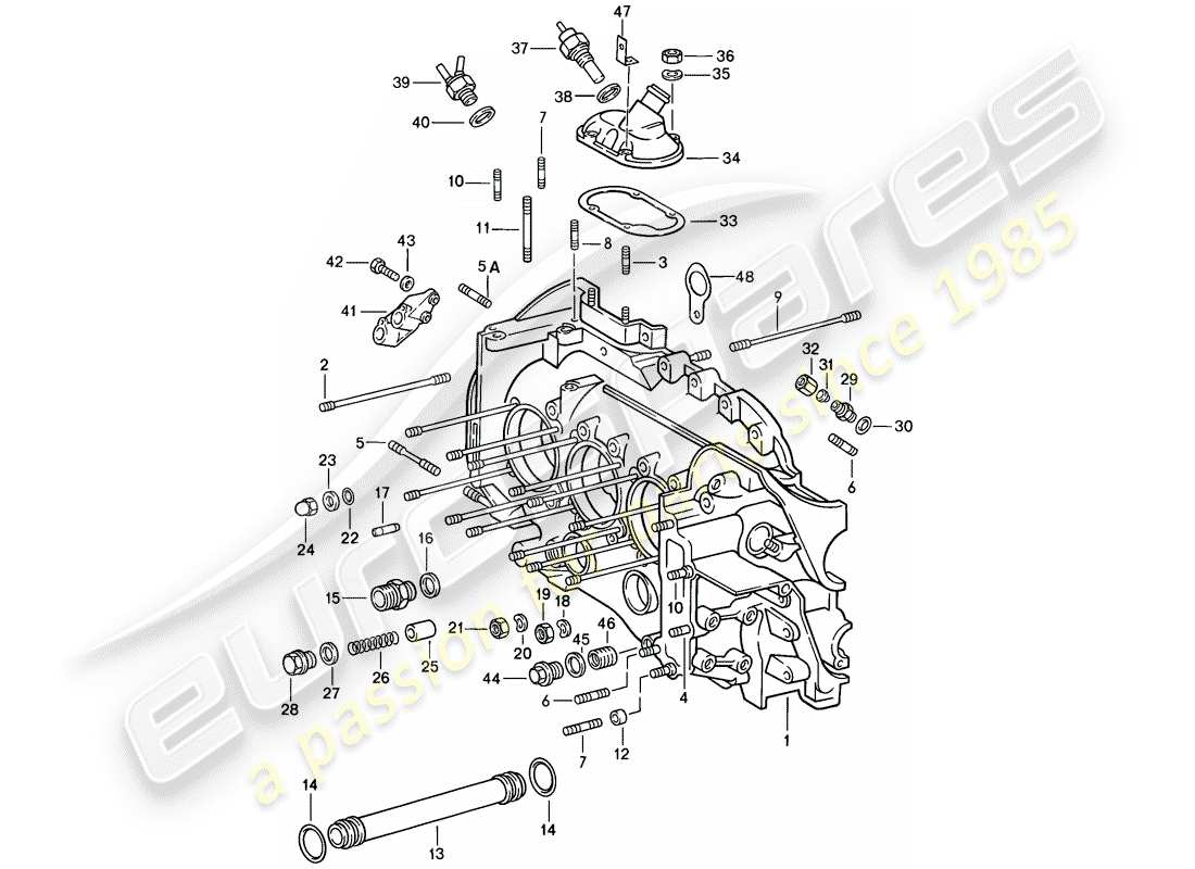 porsche 1985 (911) kurbelgehäuse-teilediagramm