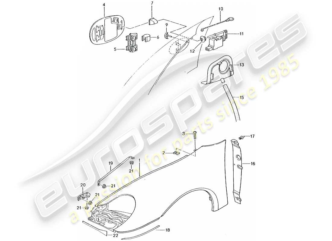 porsche 2002 (996 turbo / gt2) fender-teilediagramm