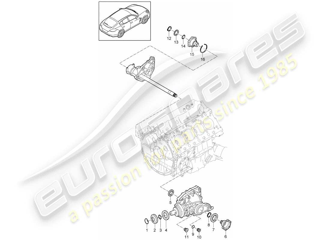 porsche 2012 (panamera 970) vorderachsdifferential ersatzteildiagramm