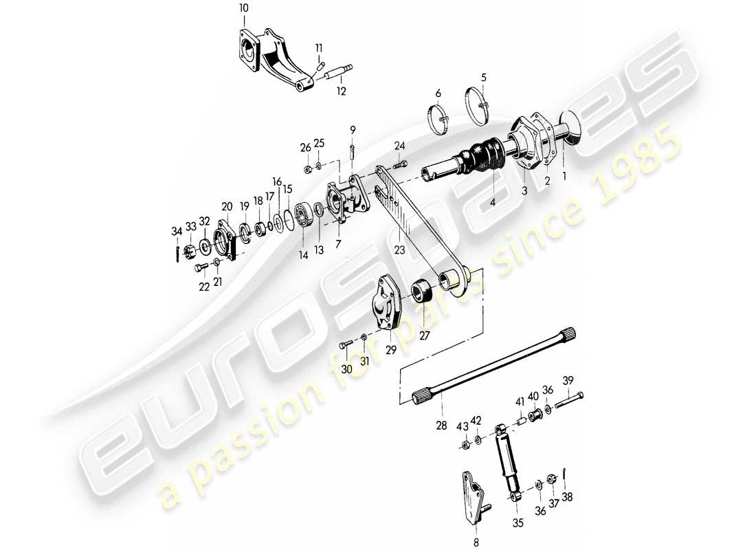 porsche 1955 (356/356a) hinterachse teilediagramm