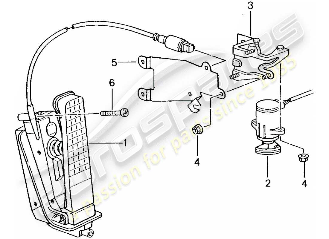porsche 2002 (996 turbo / gt2) pedale - drosselklappensteuerung teilediagramm
