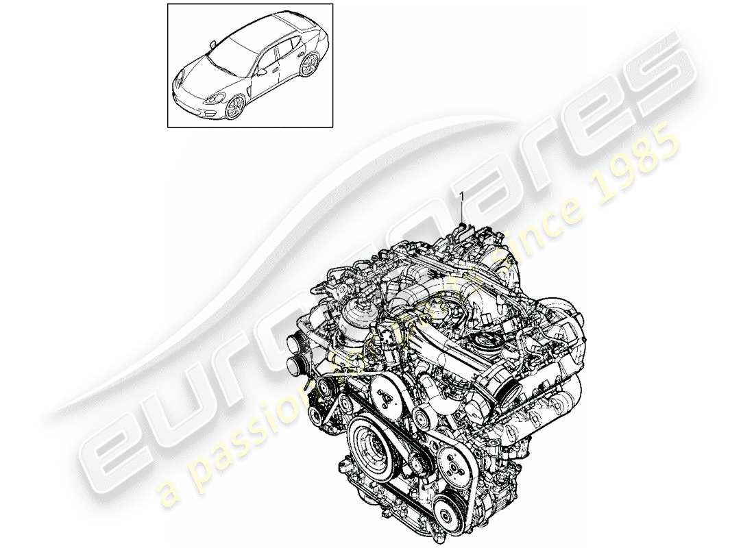 porsche 2012 (panamera 970) ersatzteildiagramm für den motorersatz