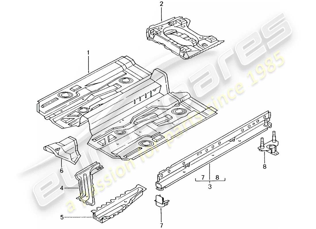 porsche 2002 (996 turbo / gt2) floor-teilediagramm
