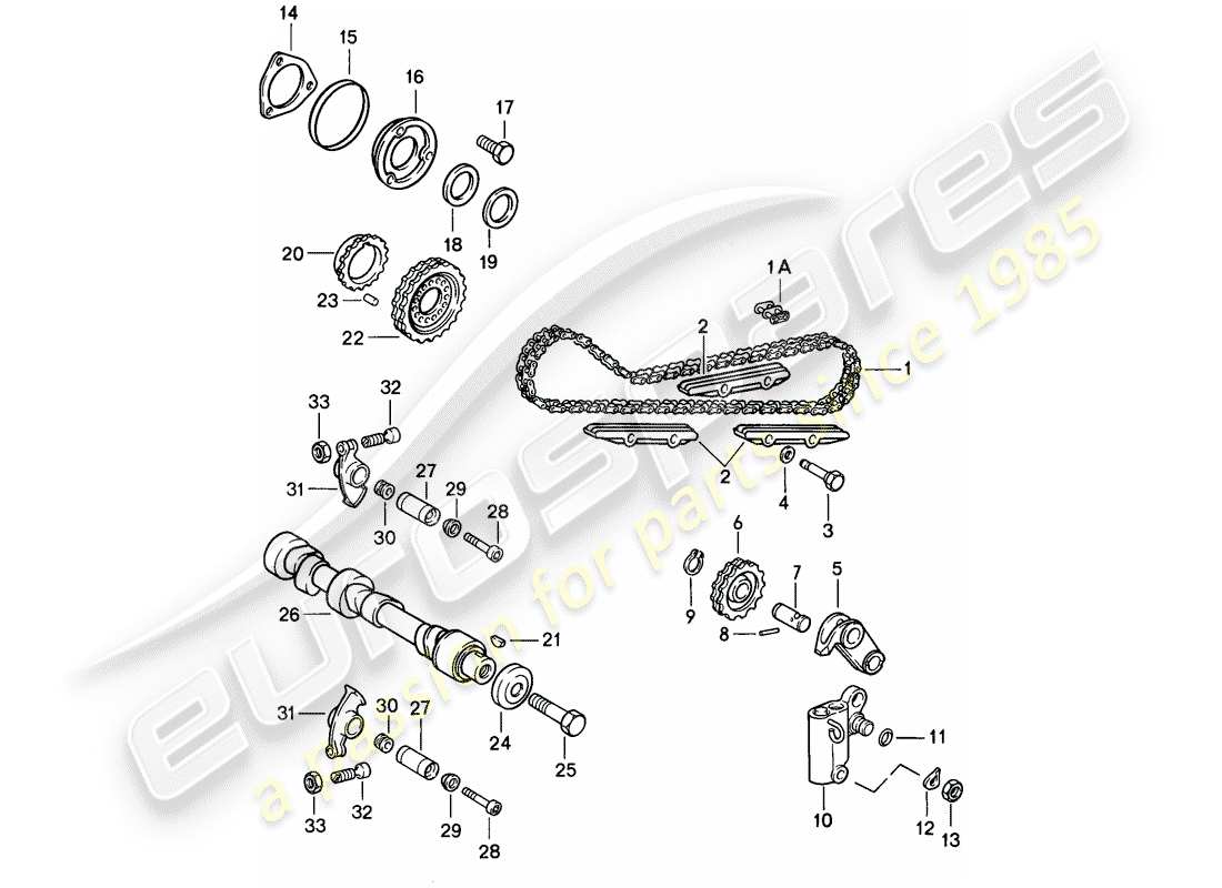 porsche 1985 (911) ventilsteuerung teilediagramm